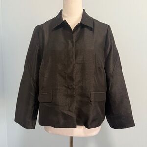 Chicos 1 Long Sleeve Side Pockets Black Blazer Size M